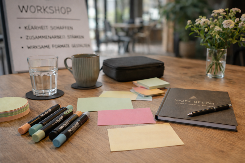 Arbeitstisch mit Materialien
